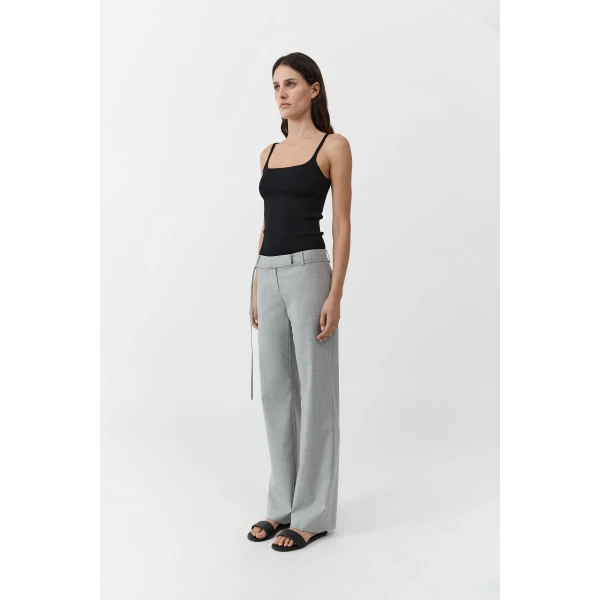 St. Agni Slim Square Neck Knit Top in Black, view 4