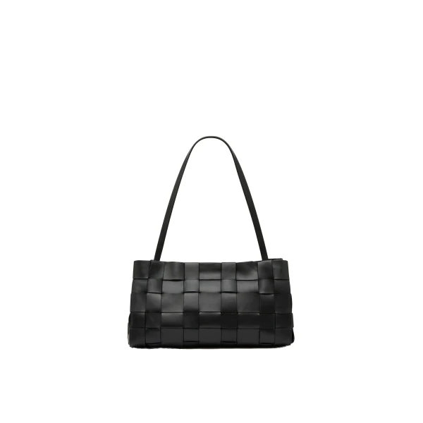 Slim Woven Tote in Black