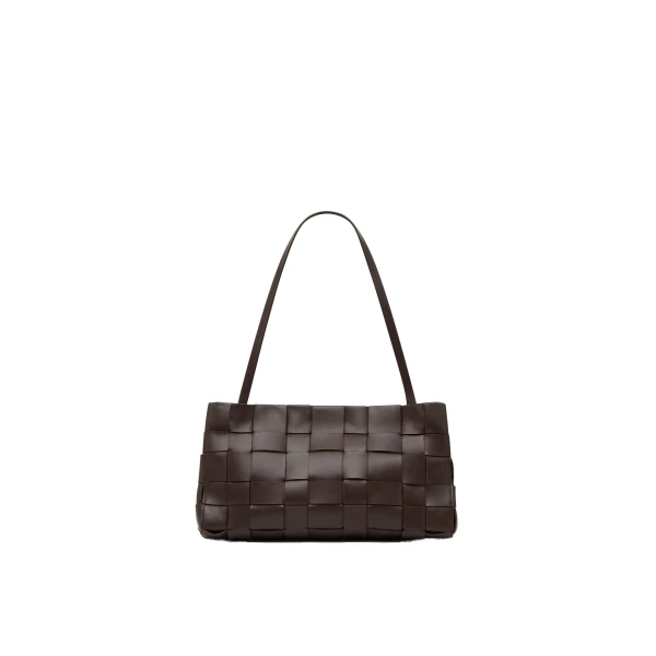 St. Agni Slim Woven Tote in Chocolate