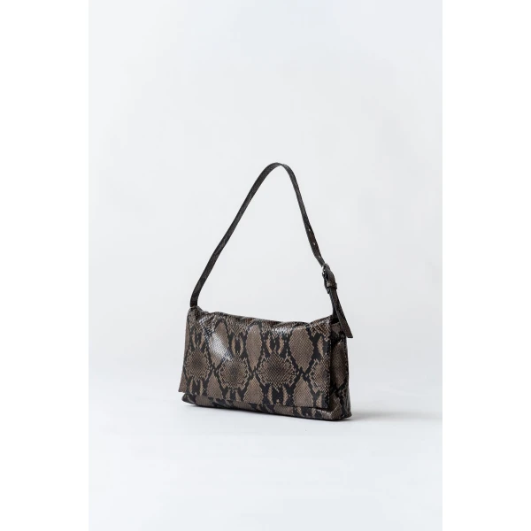 St. Agni Soft Detachable Belt Bag in Python Embossed, view 2