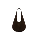St. Agni Soft Oval Shoulder Bag in Coffee Suede