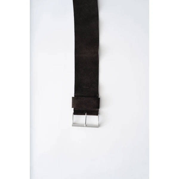 St. Agni Soft Wide Belt in Coffee Suede, view 5