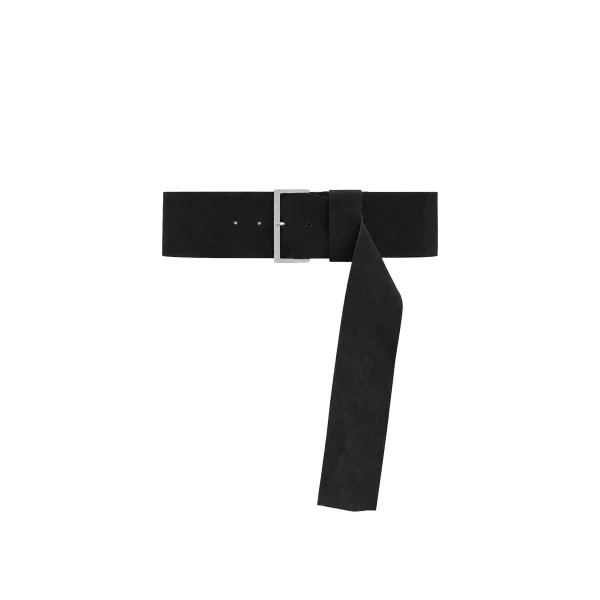 St. Agni Soft Wide Belt in Coffee Suede