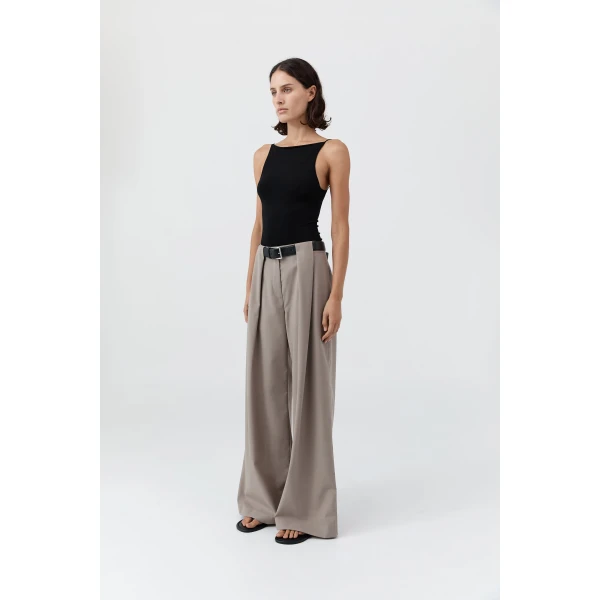 St. Agni Square Neck Top in Black, view 4