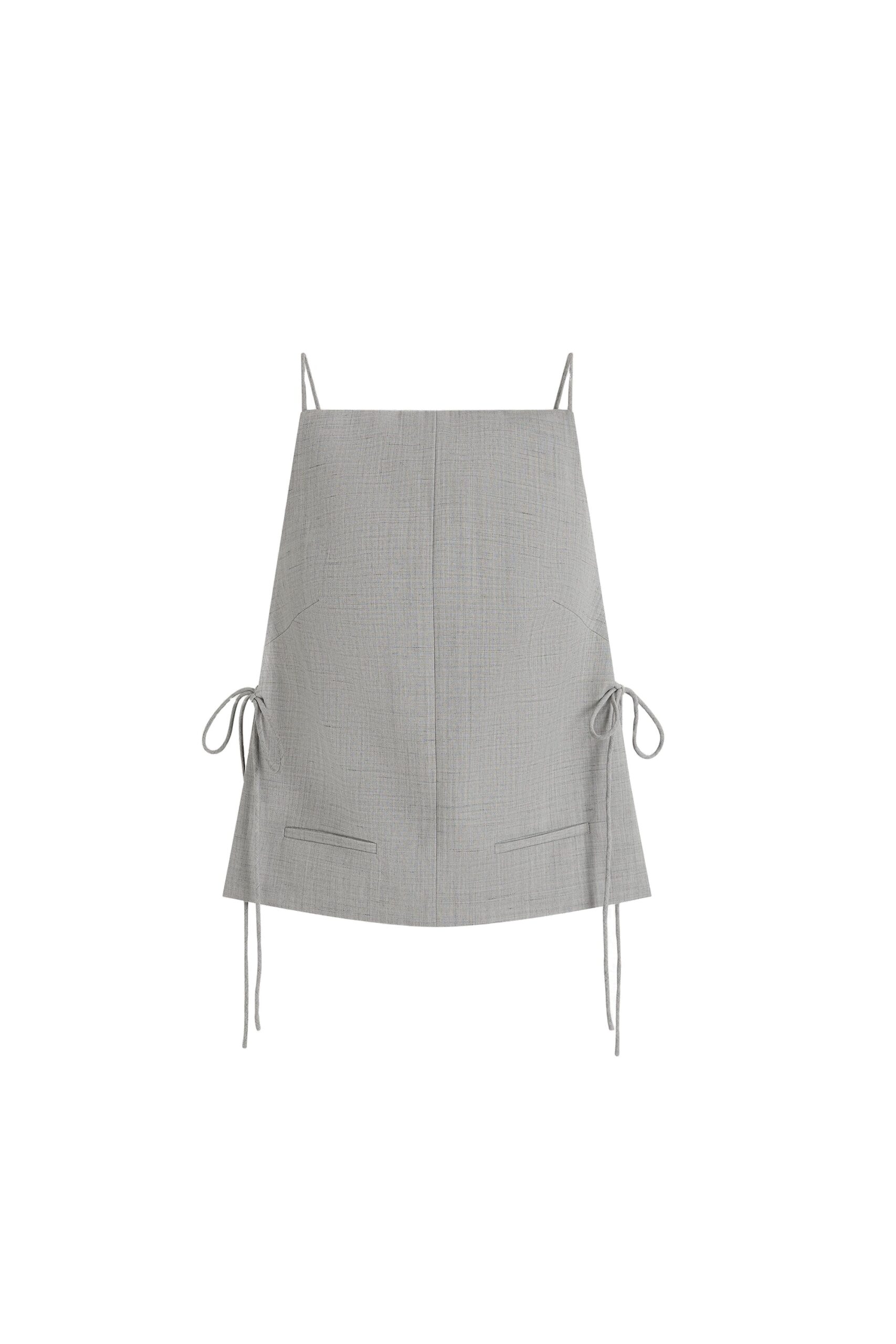 St. Agni Square Side Tie Top in Concrete | Tops | Coveti St. Agni Square Side Tie Top in Concrete