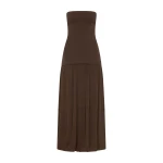 St. Agni Strapless Balloon Hem Dress in Cedar