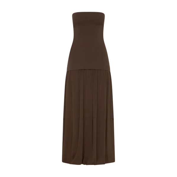 St. Agni Strapless Balloon Hem Dress in Cedar