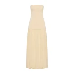 St. Agni Strapless Balloon Hem Dress in Porcelain