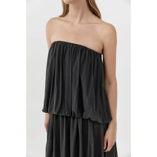St. Agni Strapless Balloon Top in Magnet, view 3