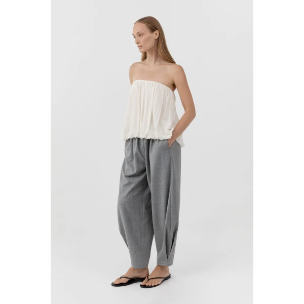 St. Agni Strapless Balloon Top in Talco, view 4