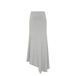 St. Agni Strapless Cotton Jersey Dress in Light Grey Marle