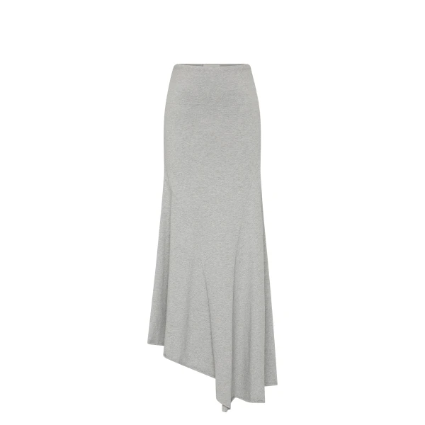 Strapless Cotton Jersey Dress in Light Grey Marle