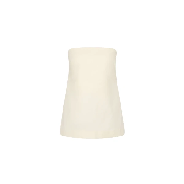Strapless Rouleau Tie Top in Ivory