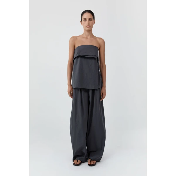 St. Agni Strapless Wrap Top in Iron Glaze, view 3