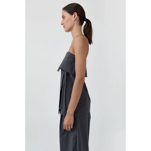 St. Agni Strapless Wrap Top in Iron Glaze, view 4