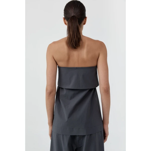 St. Agni Strapless Wrap Top in Iron Glaze, view 5