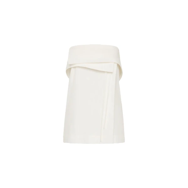 Strapless Wrap Top in Off White