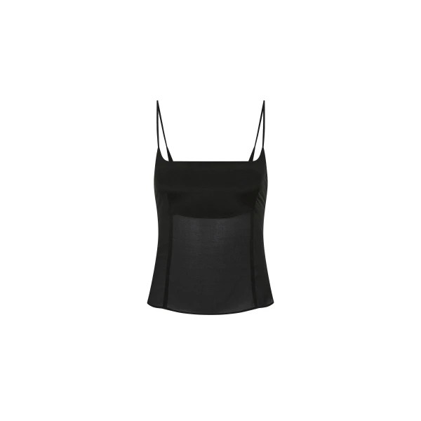 St. Agni Stretch Silk Cami in Black