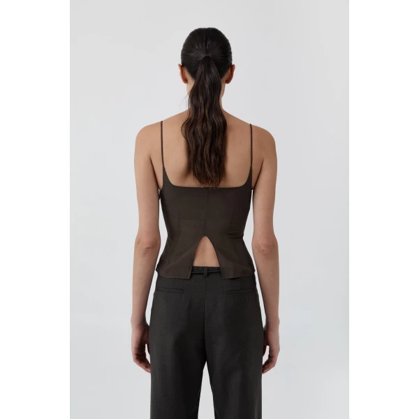 St. Agni Stretch Silk Cami in Cedar, view 5