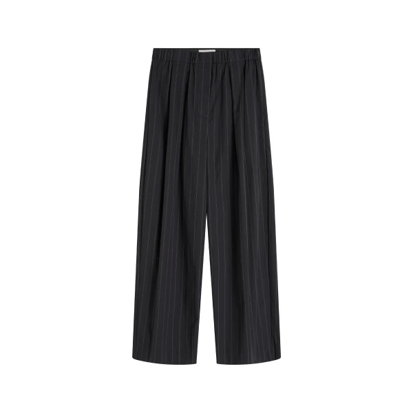 St. Agni Stripe Relaxed Pleat Pants in Ink Stripe
