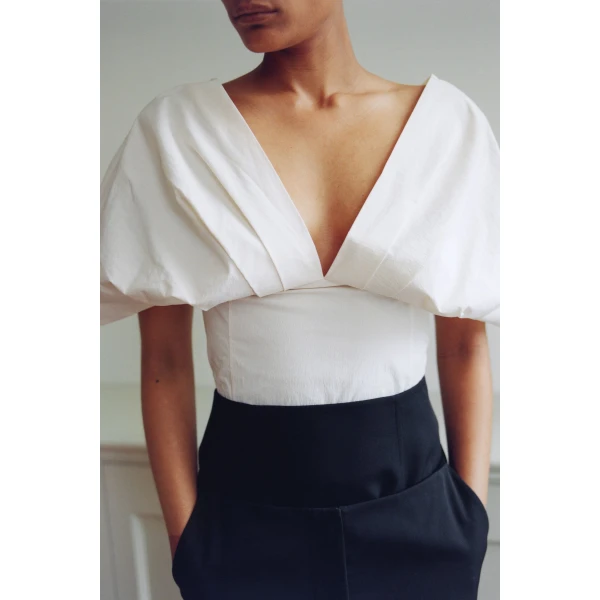 St. Agni Structured Veil Top in Talco, view 3