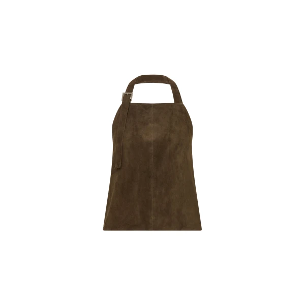 St. Agni Suede Apron Top in Khaki