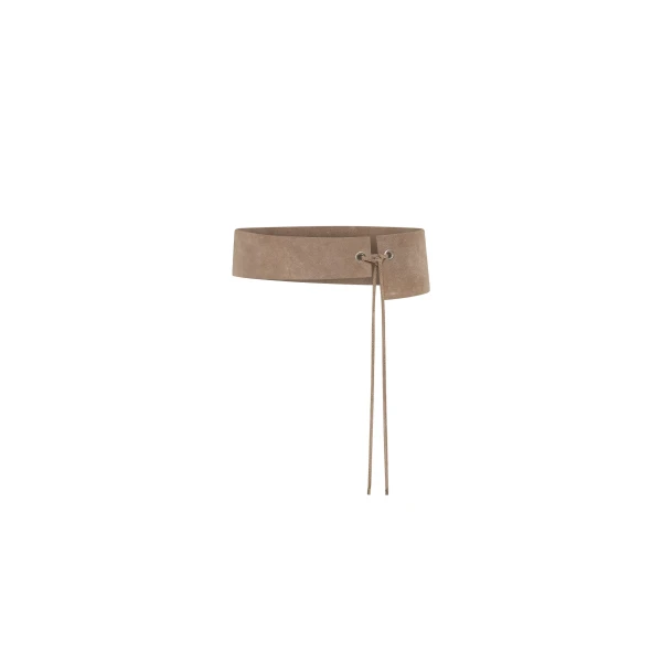 St. Agni Suede Asymmetric Belt in Almond