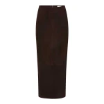 St. Agni Suede Column Skirt in Coffee