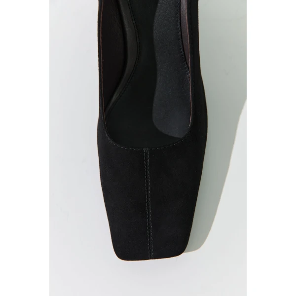 St. Agni Suede Cylinder Pump in Black, view 4
