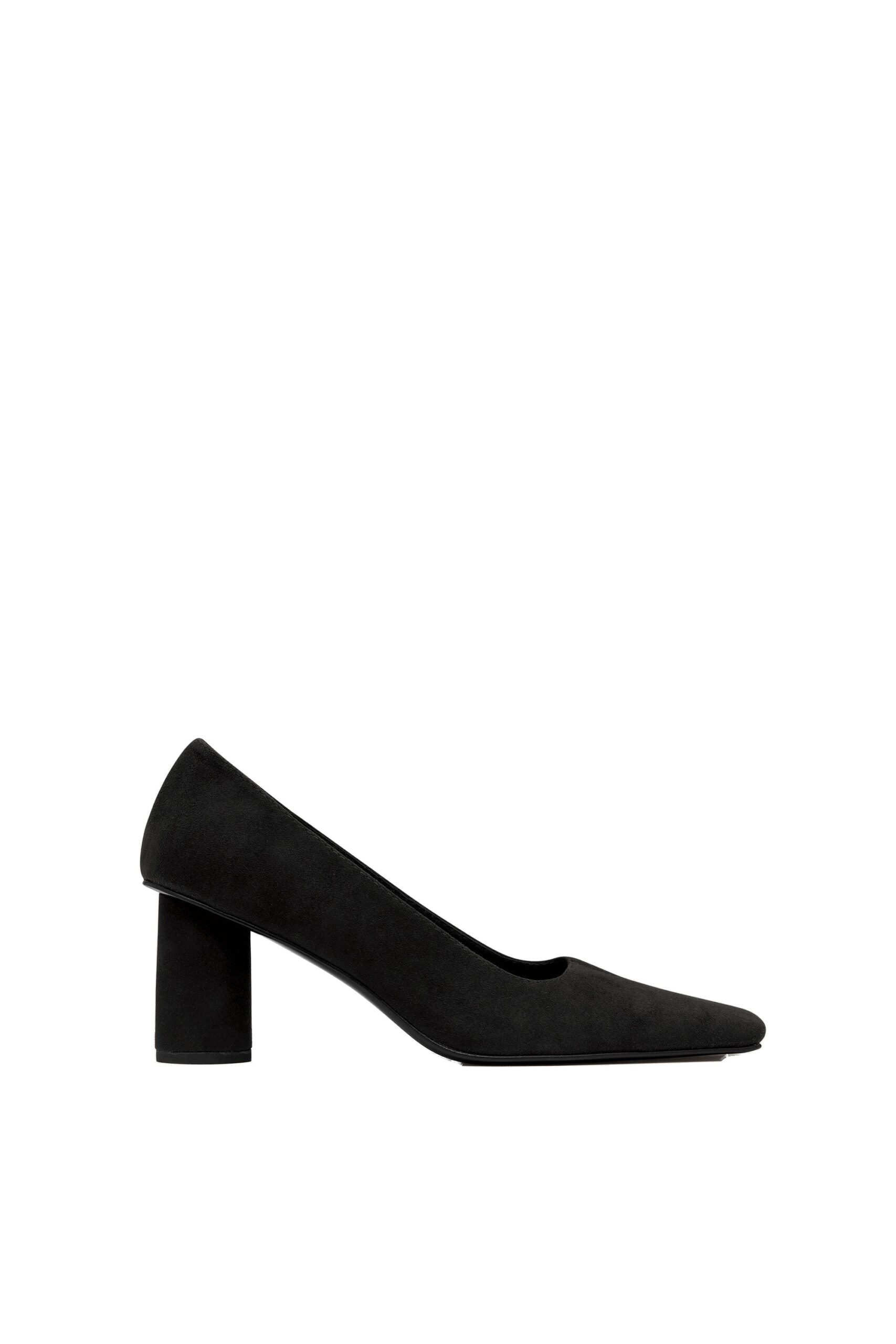 St. Agni Suede Cylinder Pump in Black | Heels | Coveti St. Agni Suede Cylinder Pump in Black