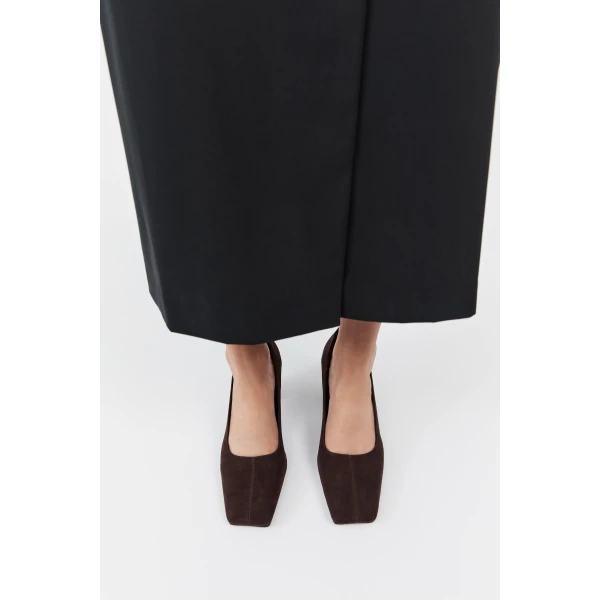St. Agni Suede Cylinder Pump in Coffee, view 5
