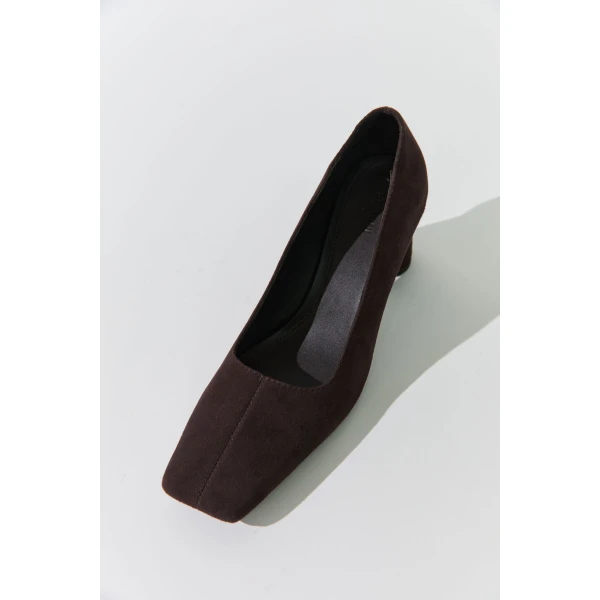 St. Agni Suede Cylinder Pump in Coffee, view 6