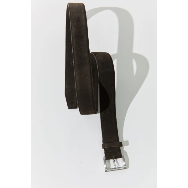 St. Agni Suede Homme Belt in Coffee, view 2