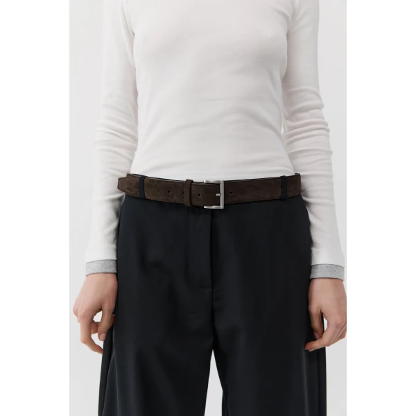 St. Agni Suede Homme Belt in Coffee, view 3