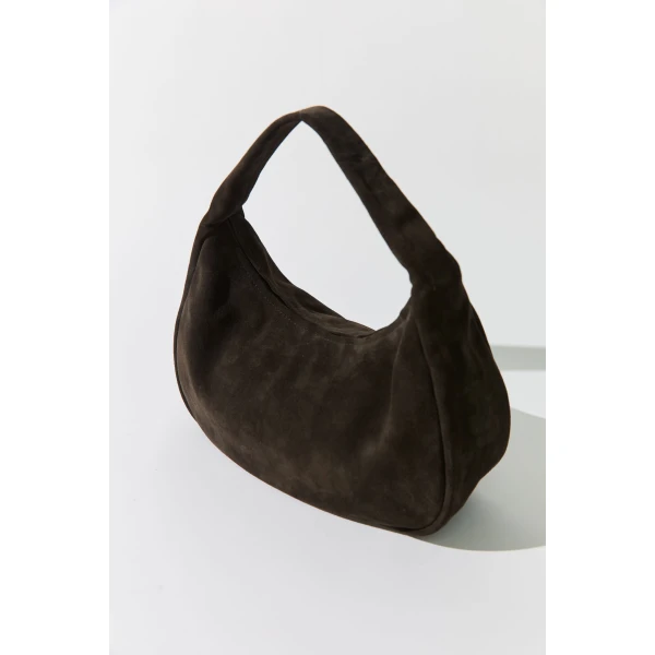 St. Agni Suede Large Bon Bon Bag in Coffee, view 2
