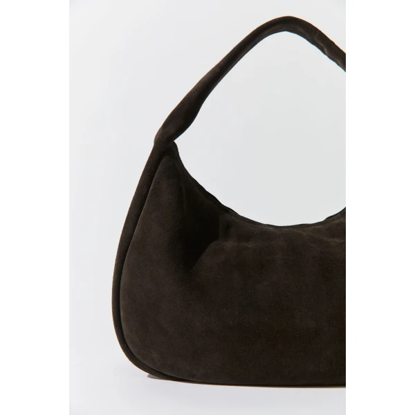 St. Agni Suede Large Bon Bon Bag in Coffee, view 5
