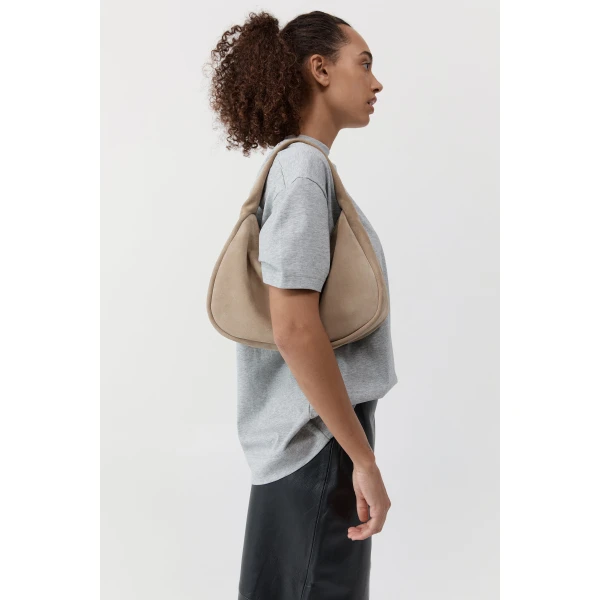 St. Agni Suede Large Bon Bon Bag in Rock, view 3