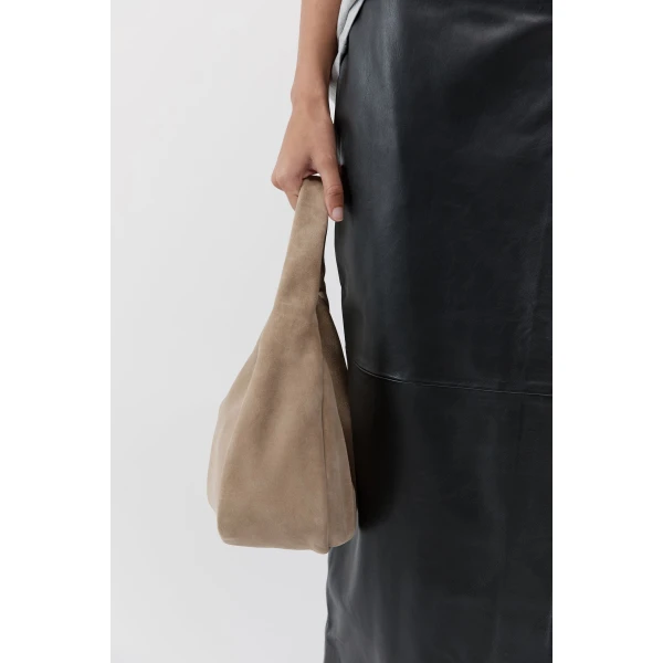 St. Agni Suede Large Bon Bon Bag in Rock, view 5
