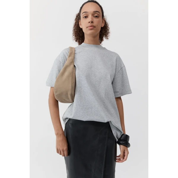 St. Agni Suede Large Bon Bon Bag in Rock, view 6