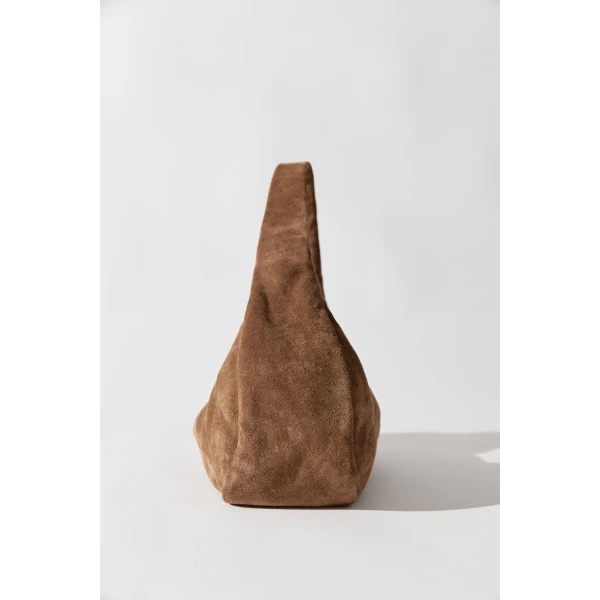 St. Agni Suede Large Bon Bon Bag in Toffee, view 5