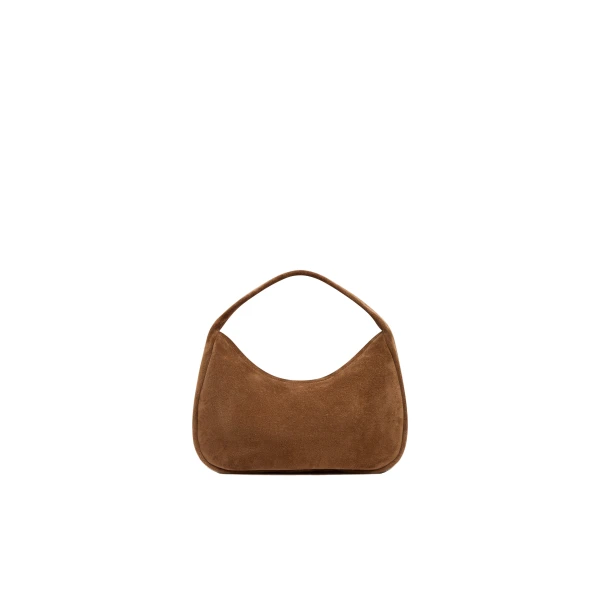 Suede Large Bon Bon Bag in Toffee