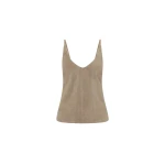 St. Agni Suede Low Back Tie Top in Earth