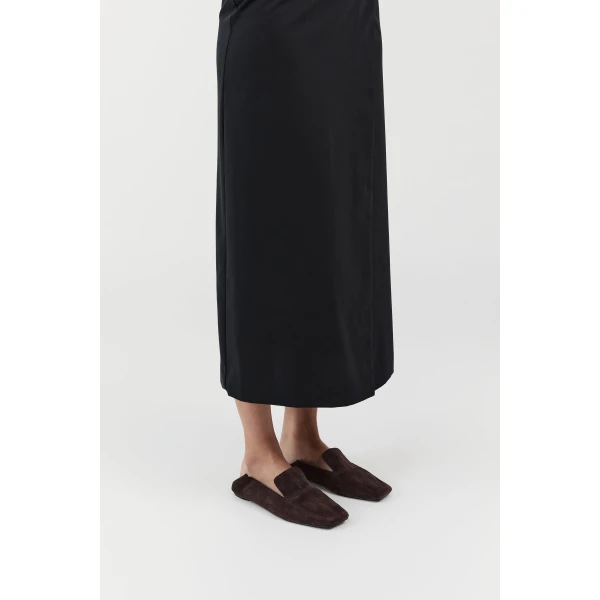 St. Agni Suede Minimal Flat Loafer in Coffee, view 2