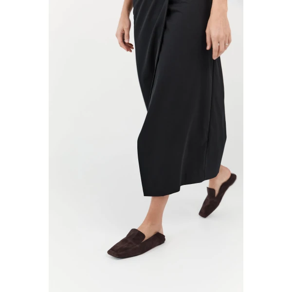 St. Agni Suede Minimal Flat Loafer in Coffee, view 6