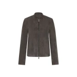 St. Agni Suede Moto Jacket in Steel