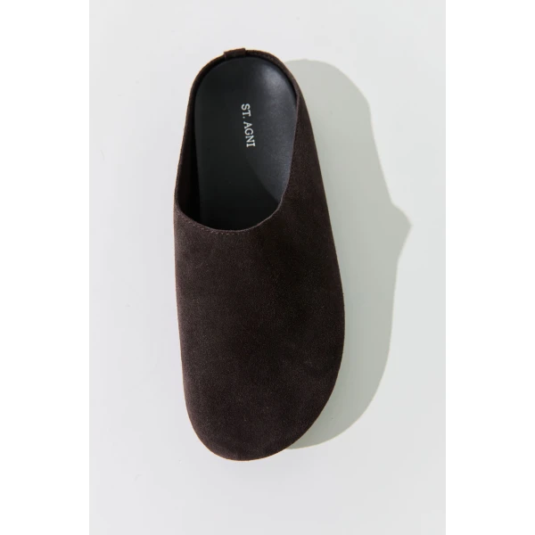 St. Agni Suede Mule in Coffee, view 6
