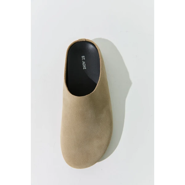 St. Agni Suede Mule in Rock, view 4