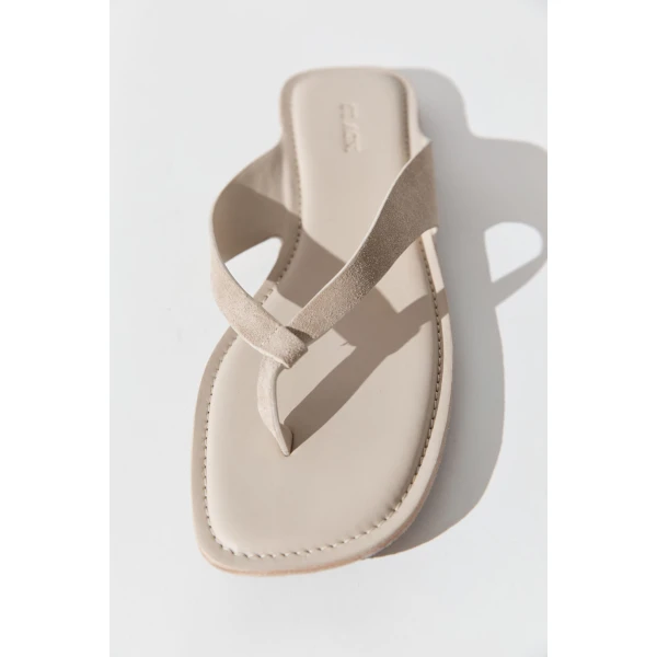 St. Agni Suede Opanka Slide in Papyrus, view 5