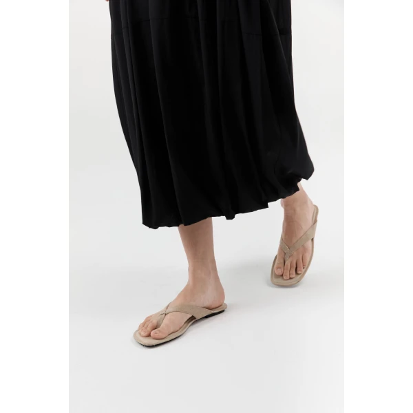 St. Agni Suede Opanka Slide in Papyrus, view 6