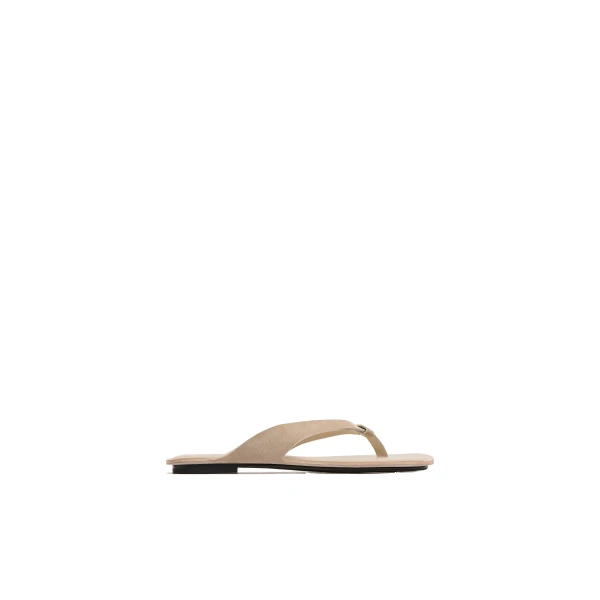 St. Agni Suede Opanka Slide in Papyrus